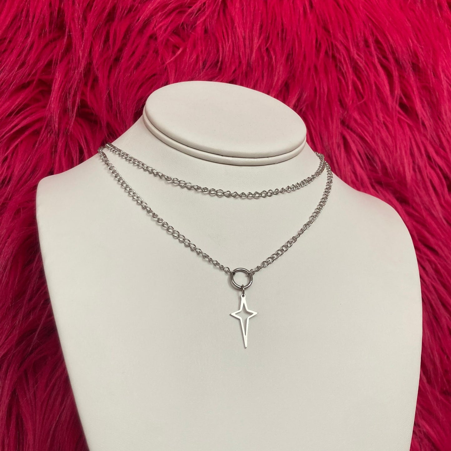 Polaris Star Double Chain Choker Necklace