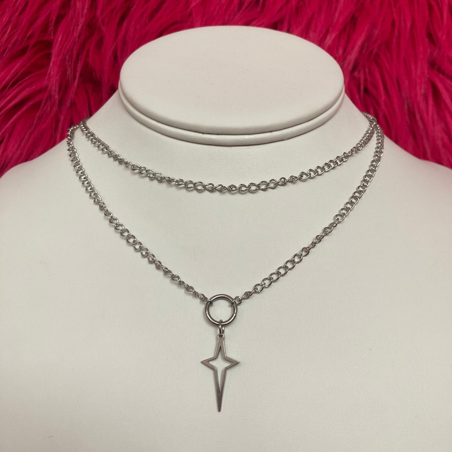 Polaris Star Double Chain Choker Necklace