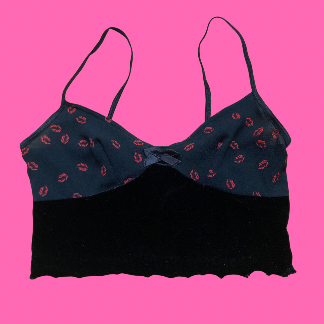 Lips Chiffon Boob Y2K Tank Top - SMALL