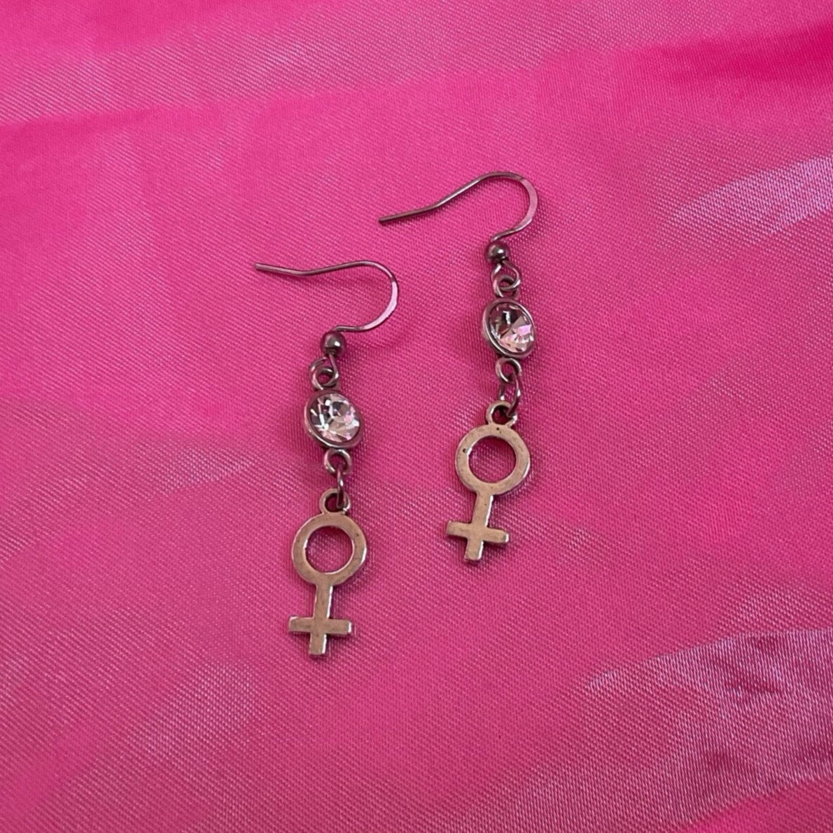 Feminism Diamonte Earrings