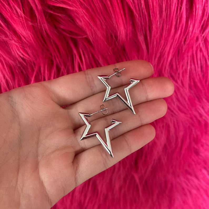 Drop Star Hoop Studs