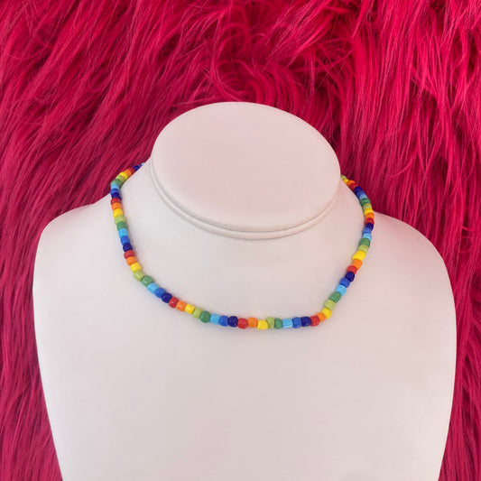 Rainbow Seed Bead Necklace