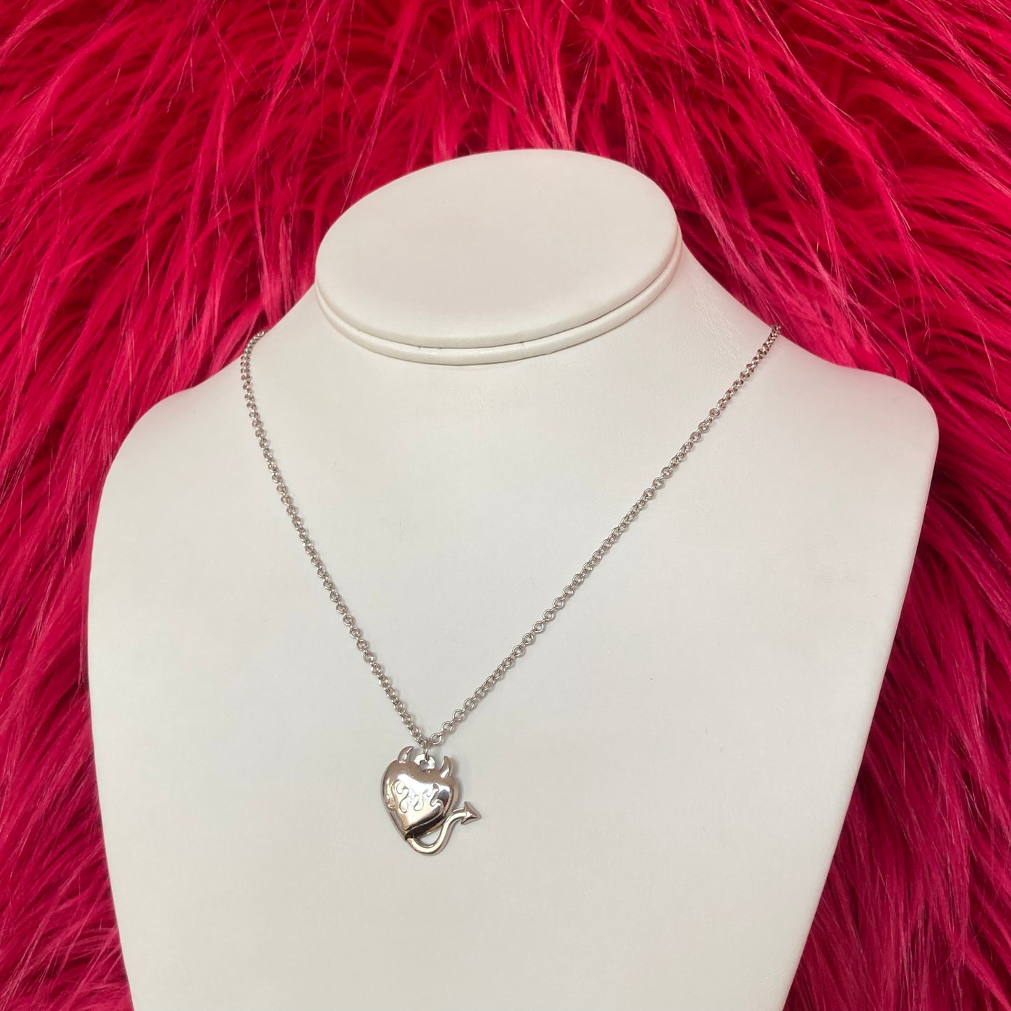 Devil Heart Charm Necklace