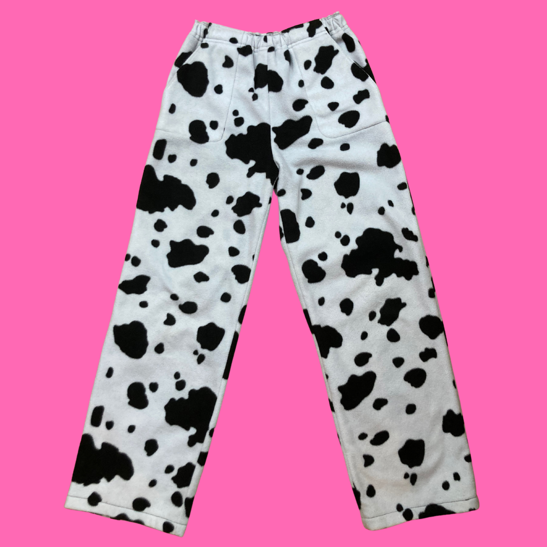 Cow Print Polar Fleece Bottoms