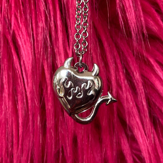 Devil Heart Charm Necklace