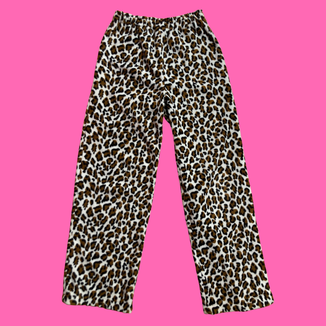 Snow Leopard Print Polar Fleece Bottoms