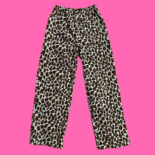 Snow Leopard Print Polar Fleece Bottoms